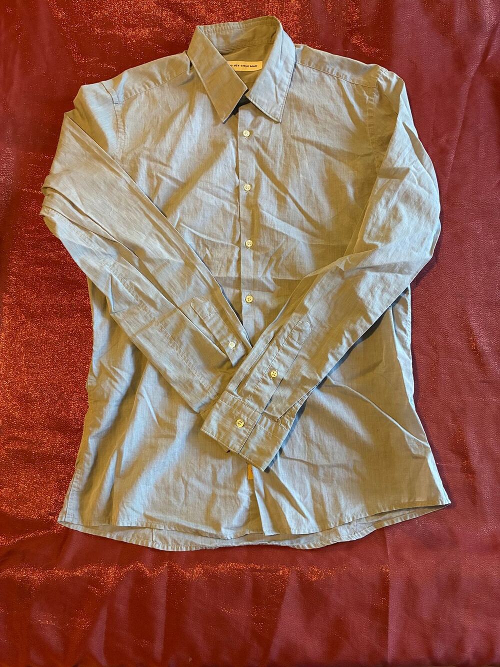 JEY COLE MAN Dress Shirt Mens 16 Light Blue Long Sleeve Button Up Point Collar